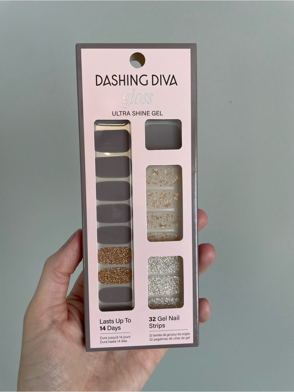 Dashing Diva Gloss Ultra Shine Gel Nail Strips - Taupe & Gold